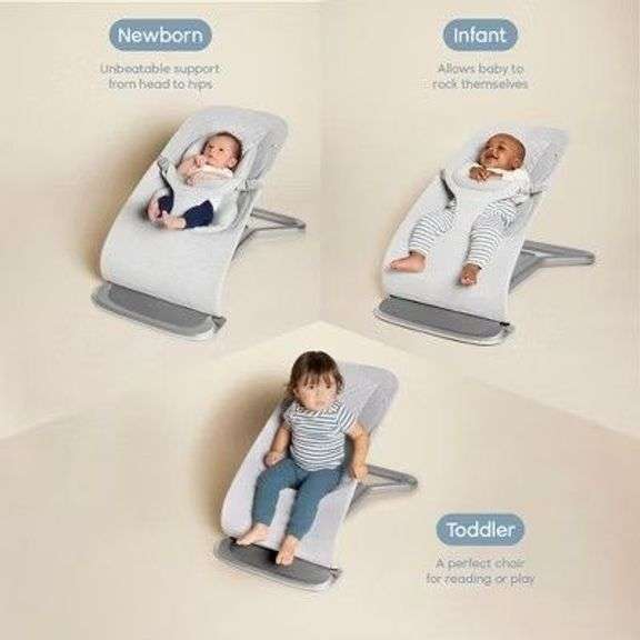 Ergobaby 3-In-1 Evolve Baby Bouncer Charcoal Grey