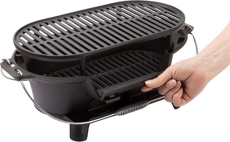 LOLE Portable Grill- Cast Iron Charcoal BBQ