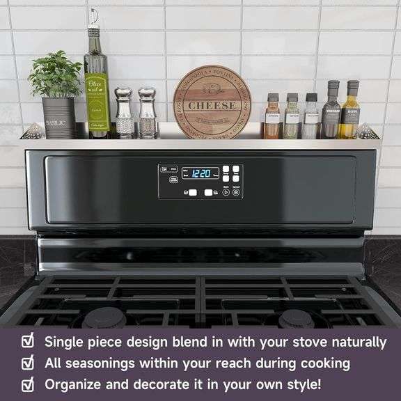 Magnetic Stove top Shelf, 30" Length, Stainless