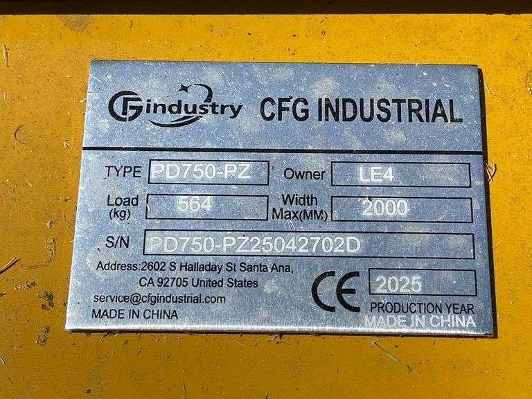 2025 CFG PD750-PZ Skid Steer Post Driver