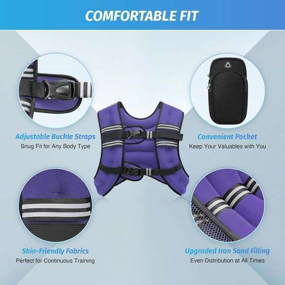 ZELUS Weighted Vest, 6lb-30lb, Reflective Stripe