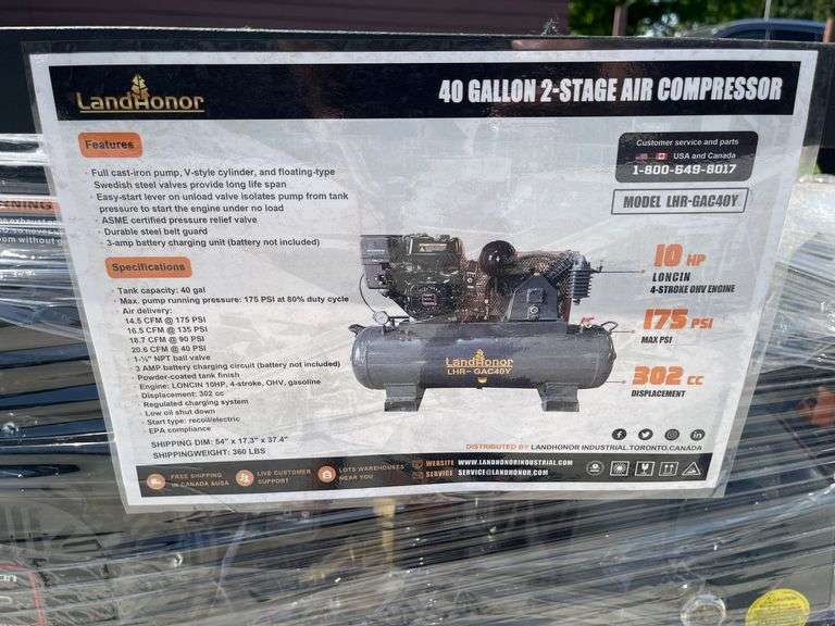 2025 Land Honor LHR-GAC40Y 40 gal. 2-Stage Air Compressor