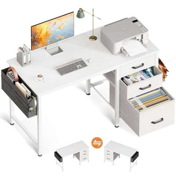 Casaottima 40-Inch Small Computer Desk, White