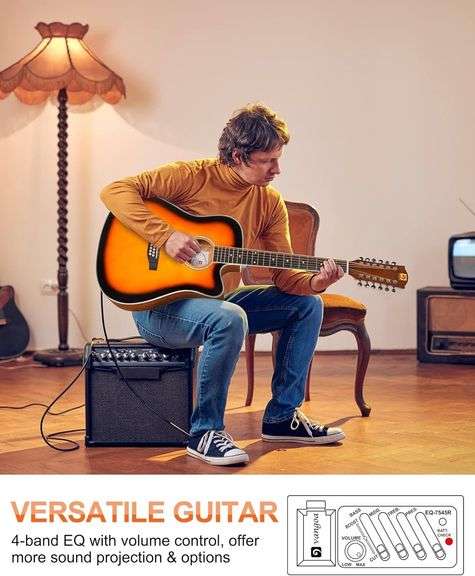Vangoa 12 String Acoustic Electric Guitar