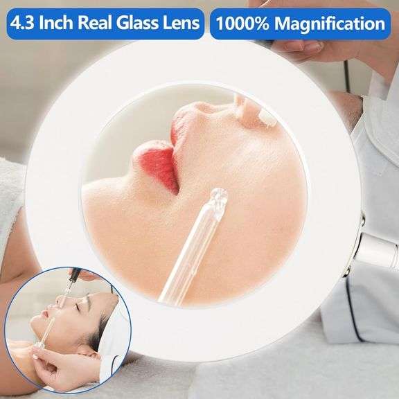 HITTI 10X Magnifying Glass with Light and Clamp