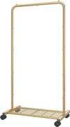 Simple Trending Garment Rack, Gold, with Shelf