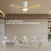 36in Ceiling Fan w/ Lights Remote Black/Wood