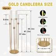 4 Pcs Gold Candelabra Centerpieces, 45.3' Tall