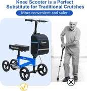 Economy Knee Scooter, Steerable & Foldable, Blue