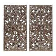 Botanical Panel 31.50x15.75 in. Bronze Wood Set