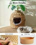Cat Litter Box Furniture, Hidden Handwoven Rattan