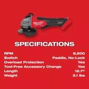 Milwaukee M18 FUEL Cordless Grinder Tool Only