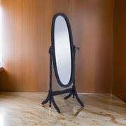Oval Shaped Cheval Mirror, Black