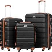 Coolife 3pc Luggage Set, TSA Lock, Hardshell