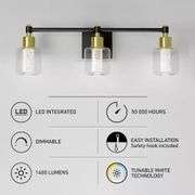 Artika Champagne Globe 26 in. 3 Light LED Vanity