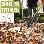 Electric Cordless Leaf Blower, 540 CFM/170 MPH