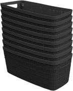 Curver Set of 8 Jute Slim Plastic Baskets