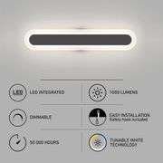 Artika Pista 27 in. Matte Black LED Vanity Light