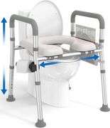 Raised Toilet Seat w/ Handles, Adjustable Height