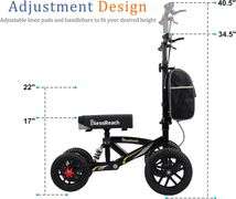 All Terrain Foldable Knee Scooter Walker - Black