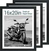 16x20 Frame Set of 3 - Black, Solid Wood, Glass