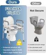 Raised Toilet Seat w/ Handles, Adjustable Height