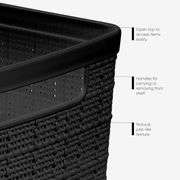 Curver Set of 8 Jute Slim Plastic Baskets