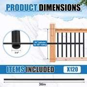 36' Aluminum Deck Balusters, 3/4' Black