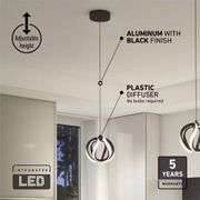 Vivaldi 16W Black LED Mini Pendant Light