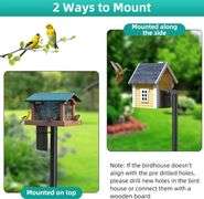 Bird House Pole, 74 Inch Heavy Duty Feeder Kit
