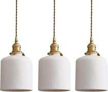 Set of 3 Ceramic Pendant Lights, Adjustable