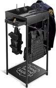 Police Gear Stand, Tactical Duty Rack, Black