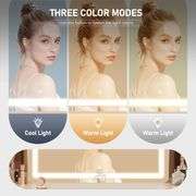 Lighted 14x12" Vanity Mirror, Gold Frame
