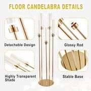 4 Pcs Gold Candelabra Centerpieces, 45.3' Tall