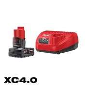 Milwaukee M12 12V XC Battery Pack 4.0 Ah & Charger