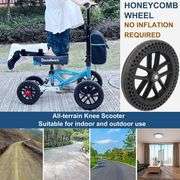 All Terrain Foldable Knee Scooter Walker - Black
