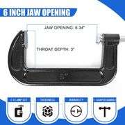 8 Pcs Heavy Duty Steel C Clamp Set, 6 Inch