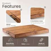 Stove Top Covers- Acacia Wood, 30x22x2.49