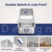 XL Stainless Steel Cat Litter Box with Scoop