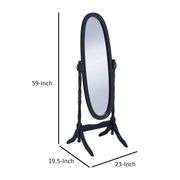 Oval Shaped Cheval Mirror, Black