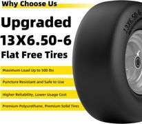 13x6.50-6 Lawn Mower Tires Flat Free, 2Pack