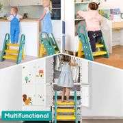 Onasti Foldable Toddler Step Stool, 3-Step, Green