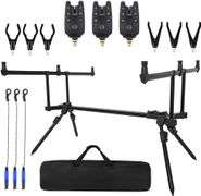 Adjustable Carp Fishing Rod Stand Holder, 3 Alarms