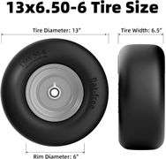 13x6.50-6 Lawn Mower Tires Flat Free, 2Pack