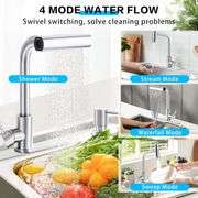 Faucets 4 Modes Pull Down Sprayer, Brushed Nickel