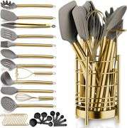 Gold Utensils Set, Berglander 38 Pcs Silicone