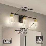 Artika Champagne Globe 26 in. 3 Light LED Vanity