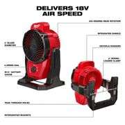 Milwaukee M12 12V Cordless Jobsite Fan (Tool-Only)