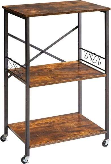IBUYKE Kitchen Shelf Cart, 3-Tier Microwave Oven image