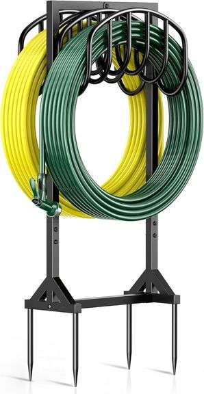 Freestanding Garden Hose Holder with 4 Spikes image